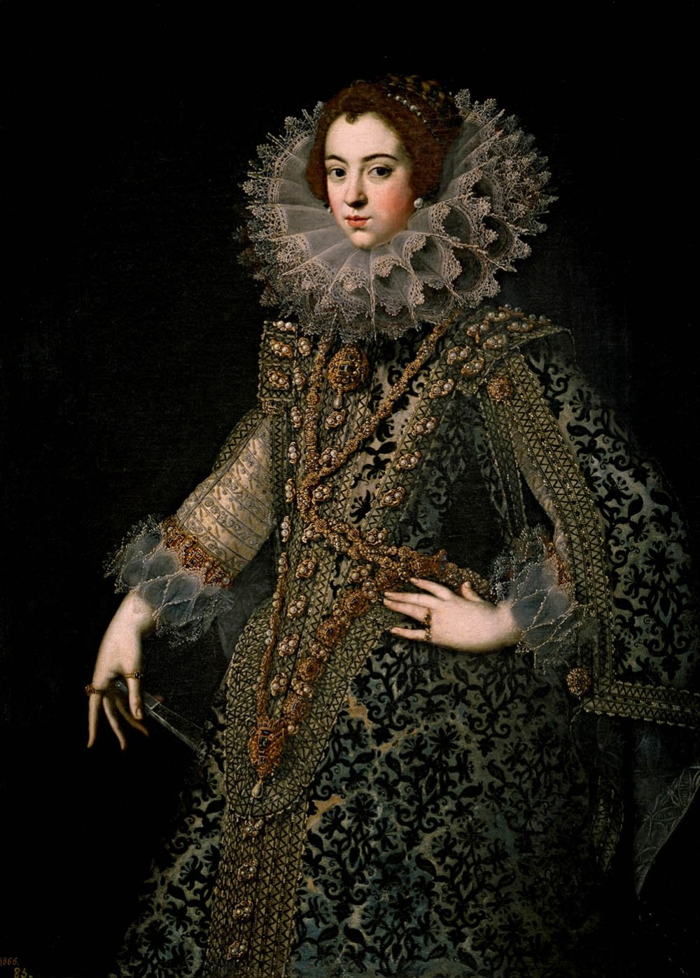 Anónimo. Isabel de Borbón, reina de España, primera esposa de Felipe IV. Hacia 1620. Museo Nacional del Prado. Madrid.