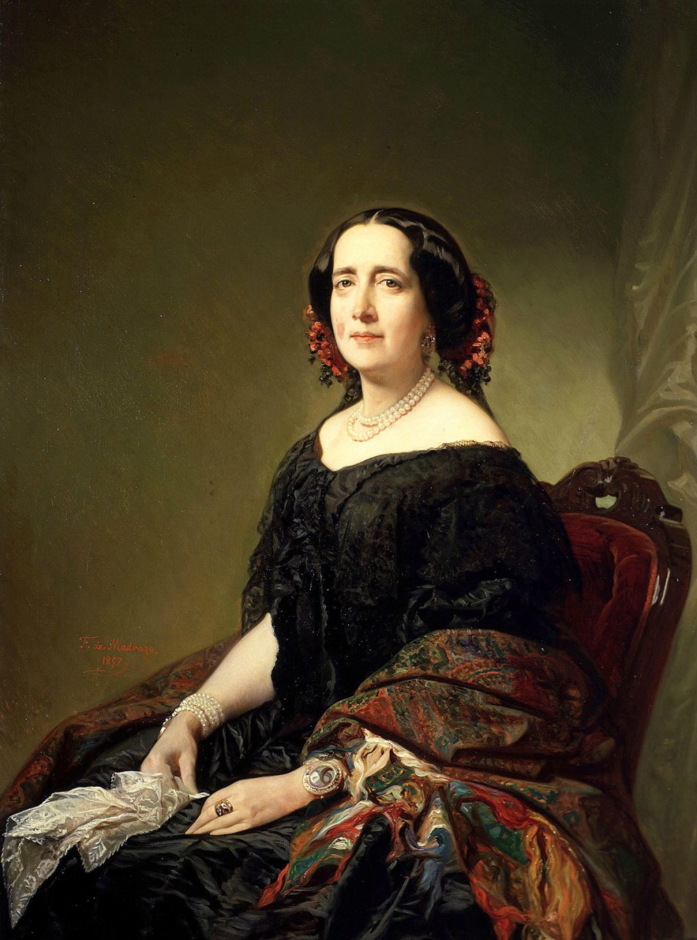 Federico de Madrazo y Kuntz. Gertrudis Gómez de Avellaneda. 1857. Museo Lázaro Galdiano. Madrid.