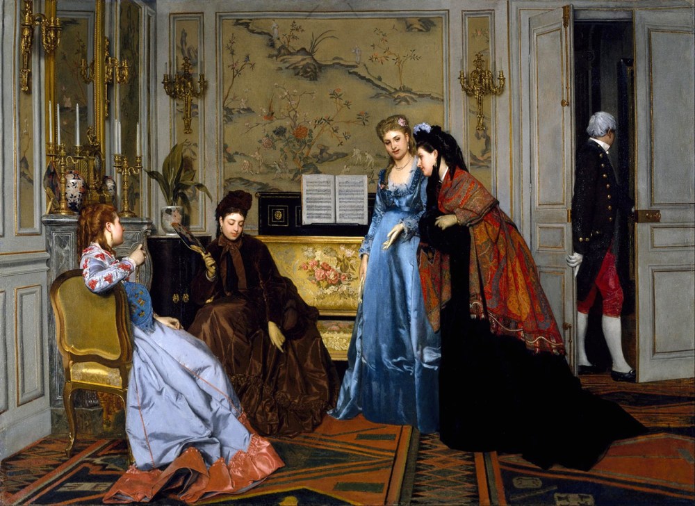 Atribuido a Alfred Stevens. Figuras elegantes en el salón. 1840-1906. Museum of Fine Arts. Houston.