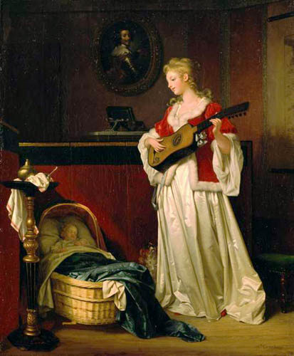 Marguerite Gerard. Durmiendo a mi hijo. 1788. Colección particular.