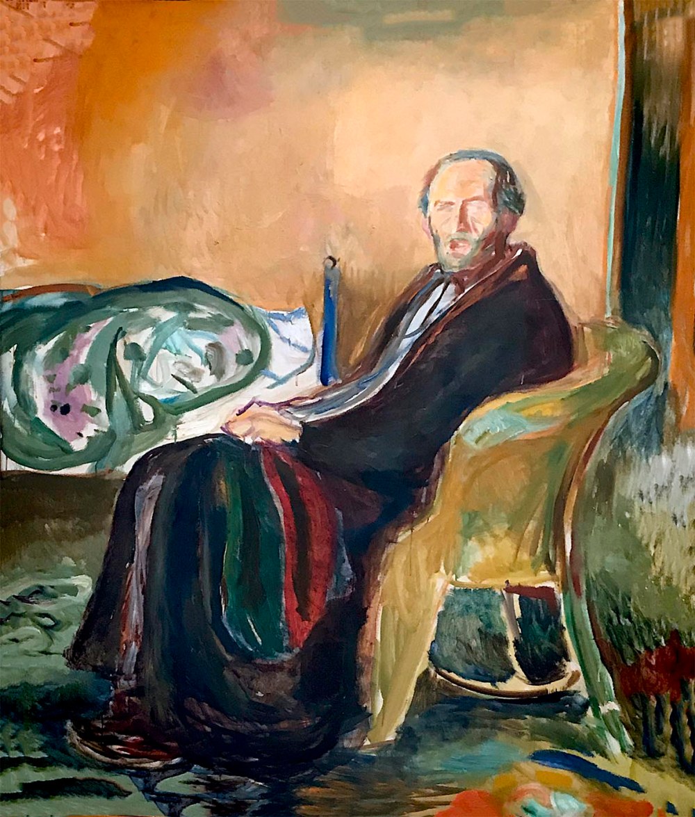 Edvard Munch. Autorretrato con la fiebre española. 1919. Galería Nacional de Noruega.