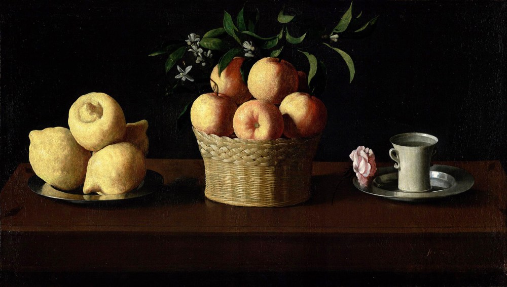 Francisco de Zurbarán. Bodegón con limones naranjas y una rosa. 1633. Norton Simon Museum. Pasadena. California.