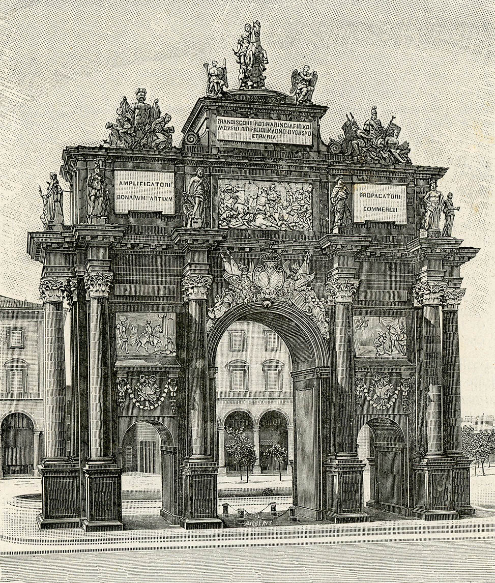 Giuseppe Barberis. La Patria geográfica de Italia. Provincia de Florencia. Arco triunfal de la Puerta de San Gallo. 1894.