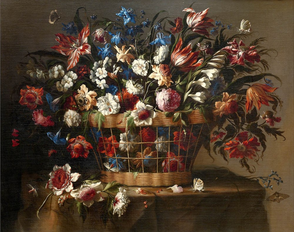 Juan de Arellano. Cesta de flores. Hacia 1670. Museo Nacional del Prado. Madrid.