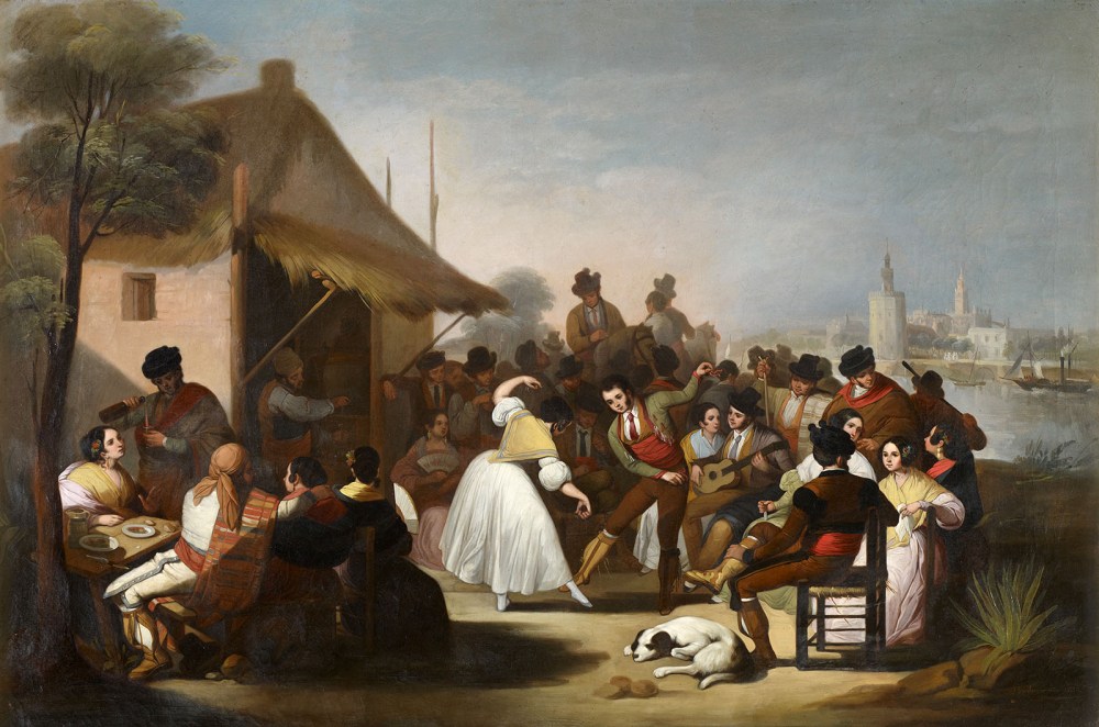 Francisco de Paula Escribano Liñán. Un baile en Triana. 1850. Museo Carmen Thyssen. Málaga.