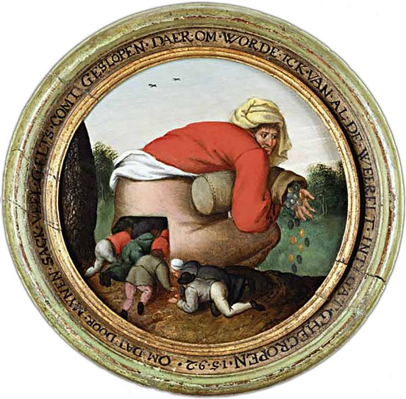 Pieter Brueghel el joven. Los aduladores.Hacia 1592. Colección particular.