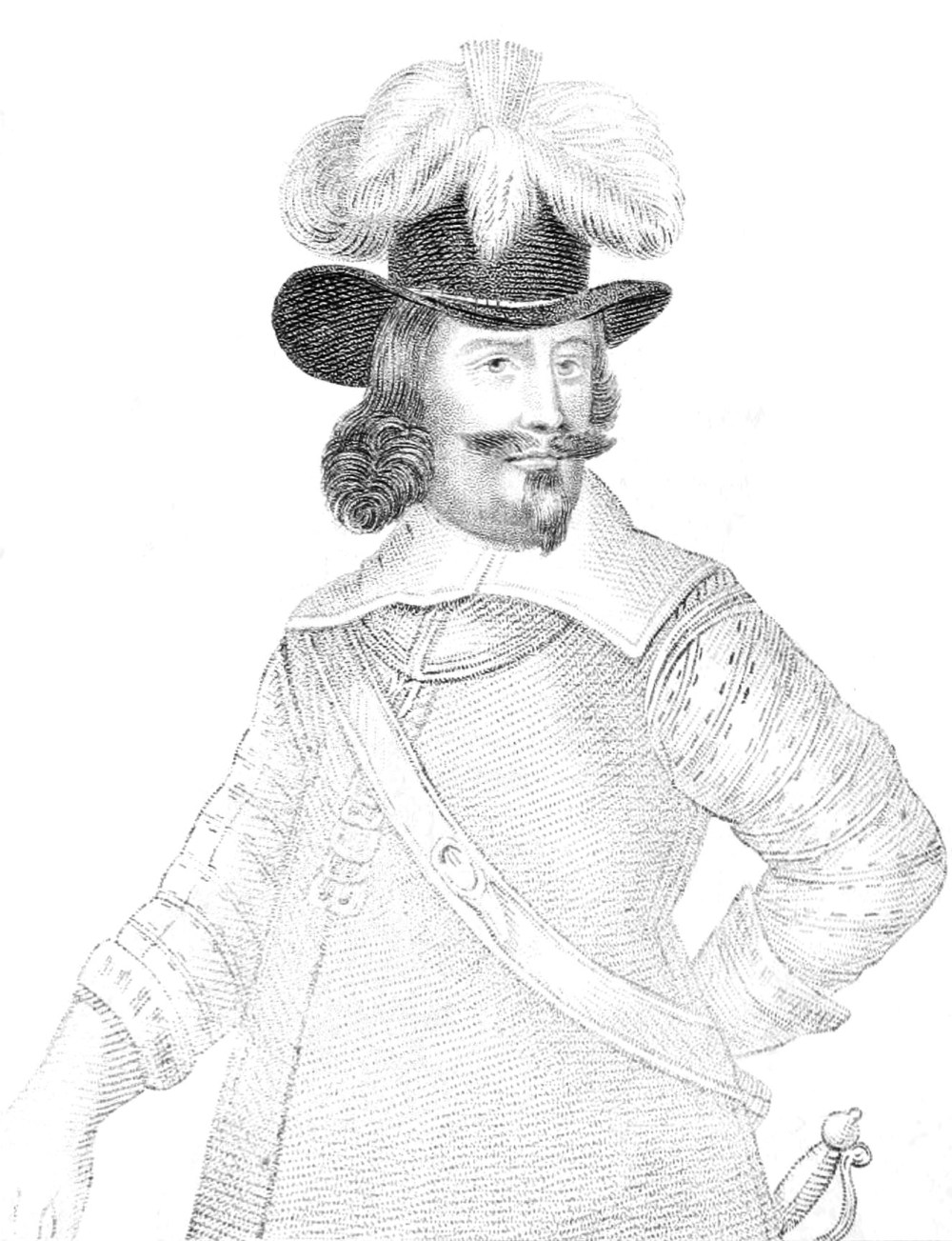 Samuel Butler. Retrato de Vincent Le Blanc. 1858. Volumen I de Huidbras. Editado por Henry Geoge Bohn. Colección particular.