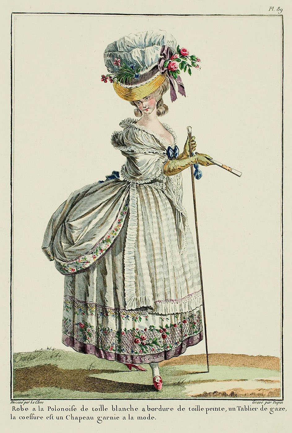 Vestido&nbsp; “a la polonesa”. Galerie de Modes. 1779.