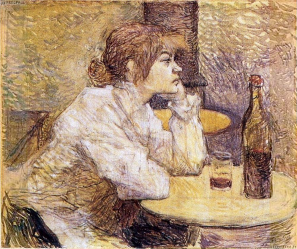 Henri Tolouse-Lautrec. La resaca. Retrato de Suzanne Valadon. Hacia 1888. Fogg Museum. Harvard Art Museum.