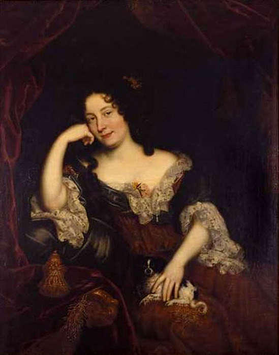 Anónimo.  Retrato de Madame de Maintenon. Finales del siglo XVII. Viuda del poeta Paul Scarron, era la gobernanta de los hijos del rey y la marquesa de Montespan. En 1683 contrajo matrimonio en secreto con Luis XIV. La pareja no tuvo hijos.