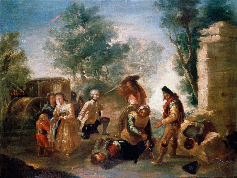 Francisco de Goya. El atraco. 1776-1778. Colección particular.
