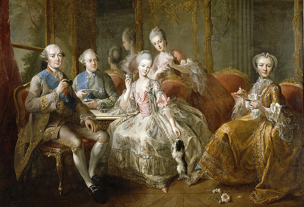 Jean-Baptiste Charpentier el viejo. La familia del duque de Penthièvre o La Taza de Chocolate. 1768. Palacio de Versalles.