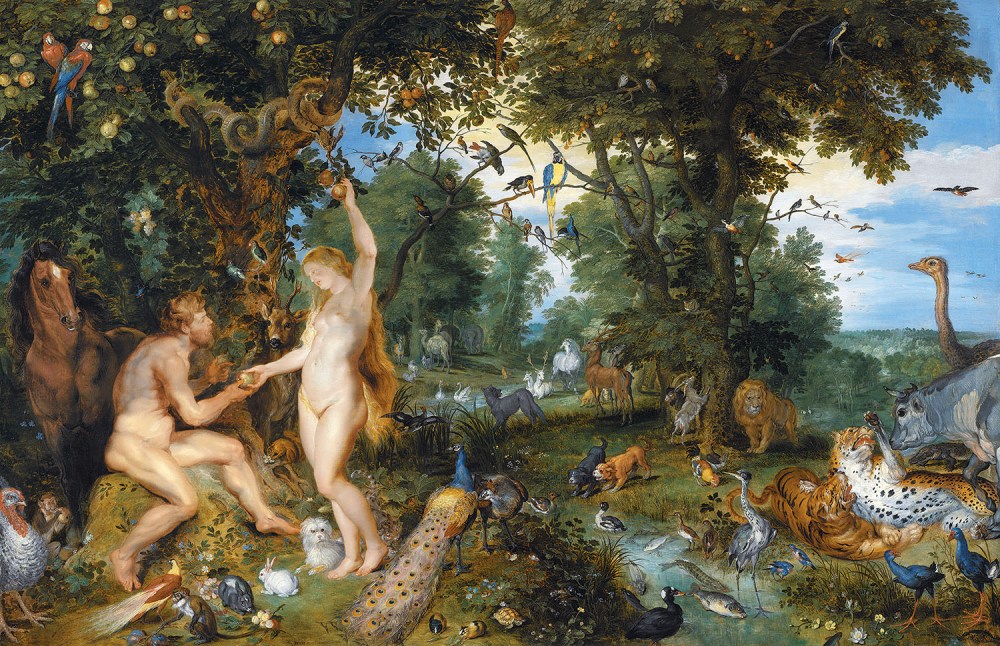 Rubens y Jan Brueghel el viejo. El paraíso terrenal con la caída de Adán y Eva. Hacia 1615. Mauritshuis Museum. La Haya.