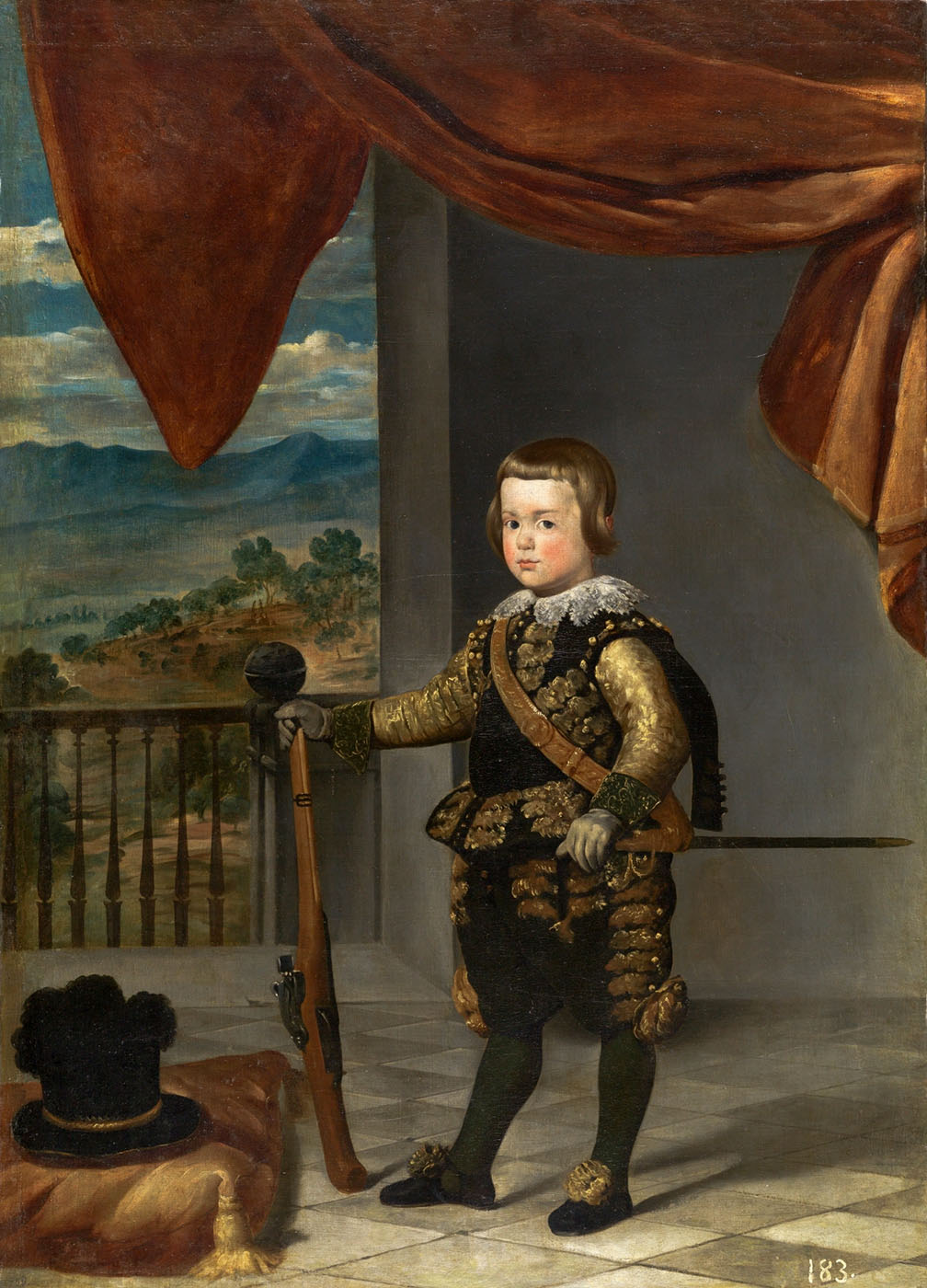 Diego Velázquez y taller. El príncipe Baltasar Carlos Hacía 1636. Museo nacional del Prado. Madrid.
