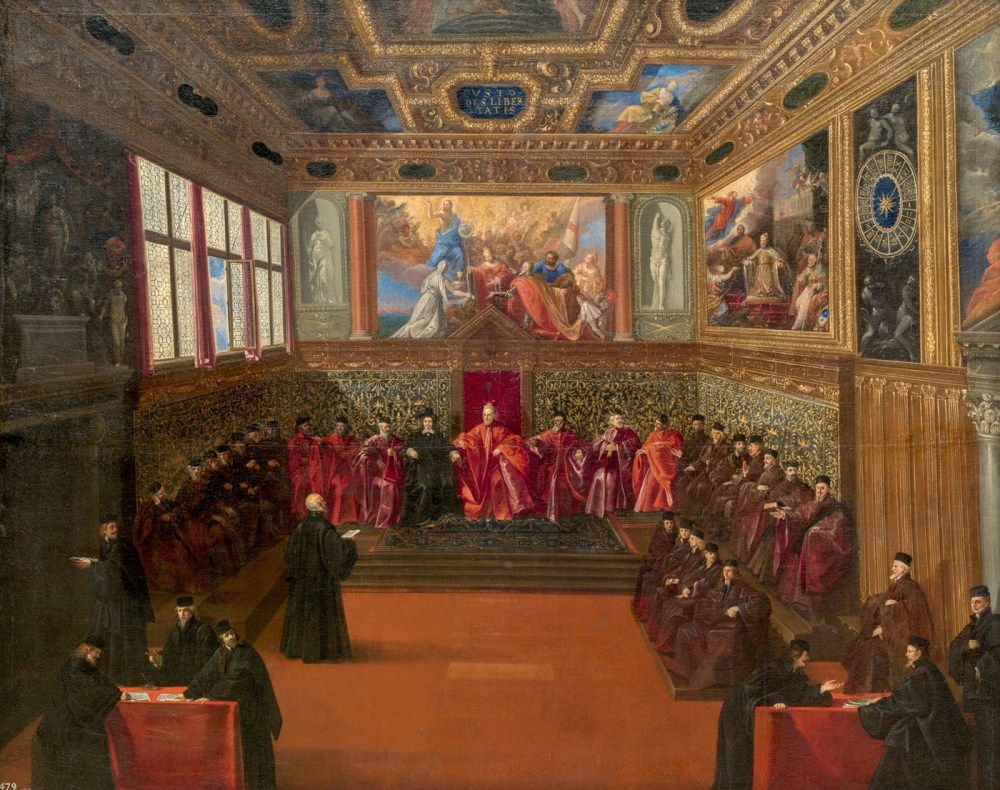 Pietro Malombra. La Sala del Colegio de Venecia. 1606-1618. Museo Nacional del Prado. Madrid.