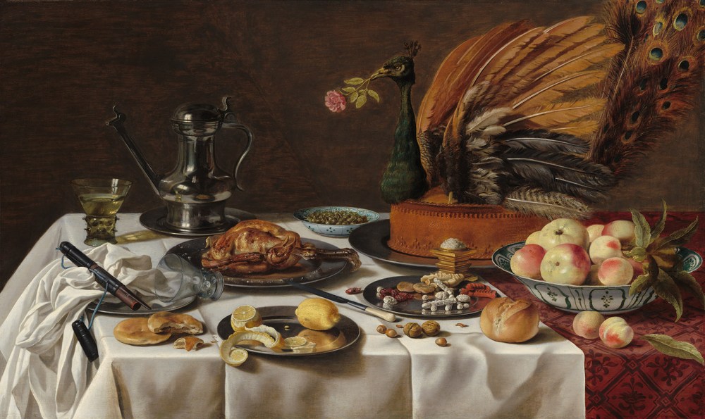 Pieter Claesz. Bodegón con pastel de pavo real.1627. National Gallery. Washington.
