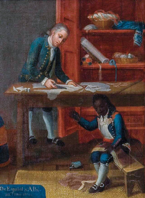 Anónimo. De español y albina, torna atrás. Hacia 1775-1800. Museo de América. Madrid.