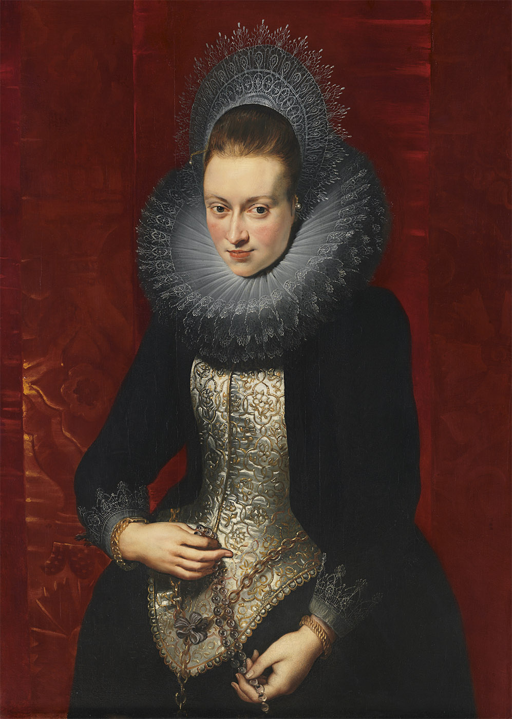 Peter Paul Rubens. Retrato de una joven dama con rosario. 1609-1610. Museo Nacional Thyssen-Bornemisza
