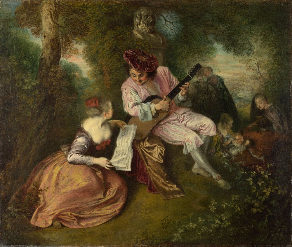 Antoine Watteau. Los placeres del amor. 1717-1719. National Gallery. Londres.