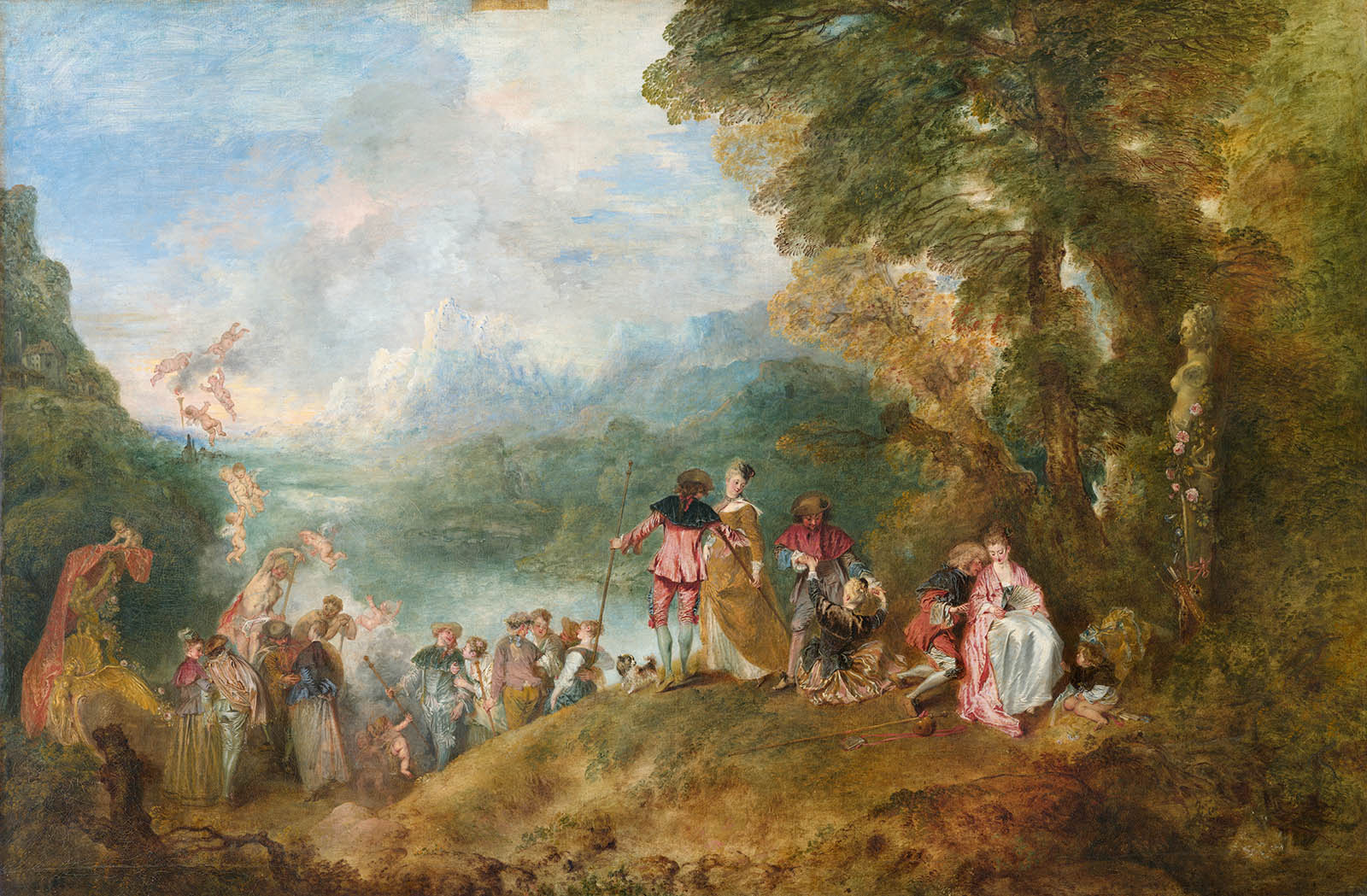 Antoine Watteau. El embarque a Citerea. 1717. Museo del Louvre.