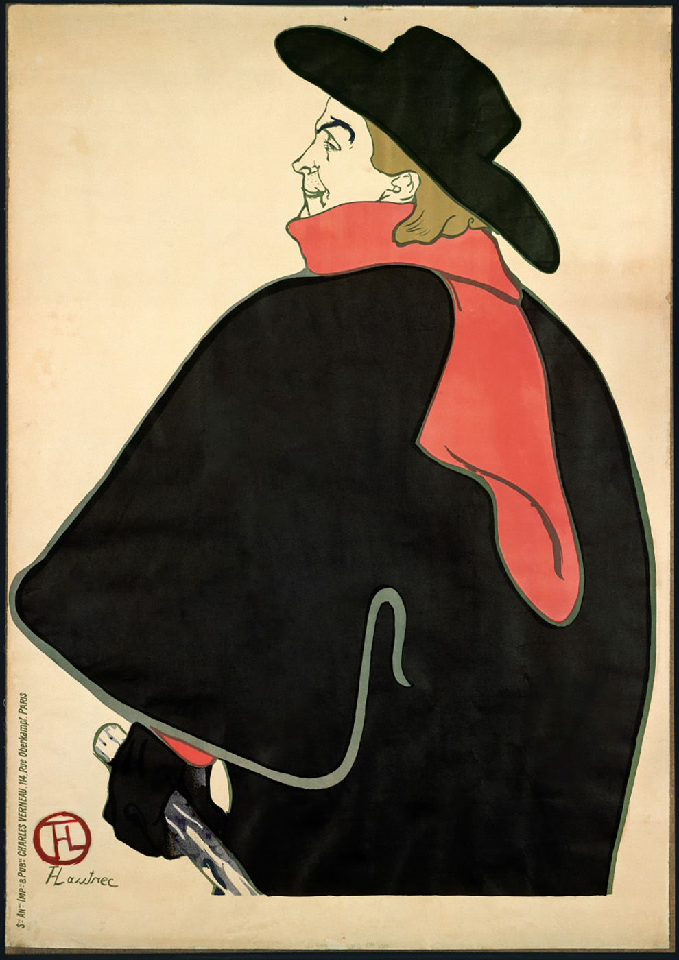 Henri Toulouse-Lautrec. Aristide Bruant en su cabaret. 1893. Museo de Bellas Artes. Boston.