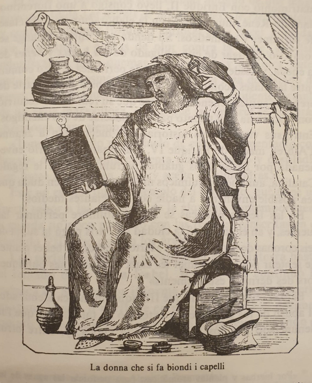 dona che si fa biondi capelli