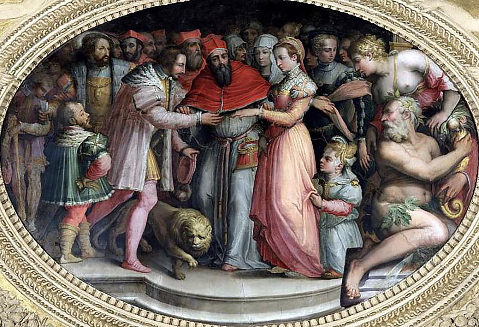 Giorgio Vasari. Fresco que representa el matrimonio de Enrique II y Catalina de Medicis. 1550. Musei dei Ragazzi di Firenze. Palacio Vecchio. Florencia.