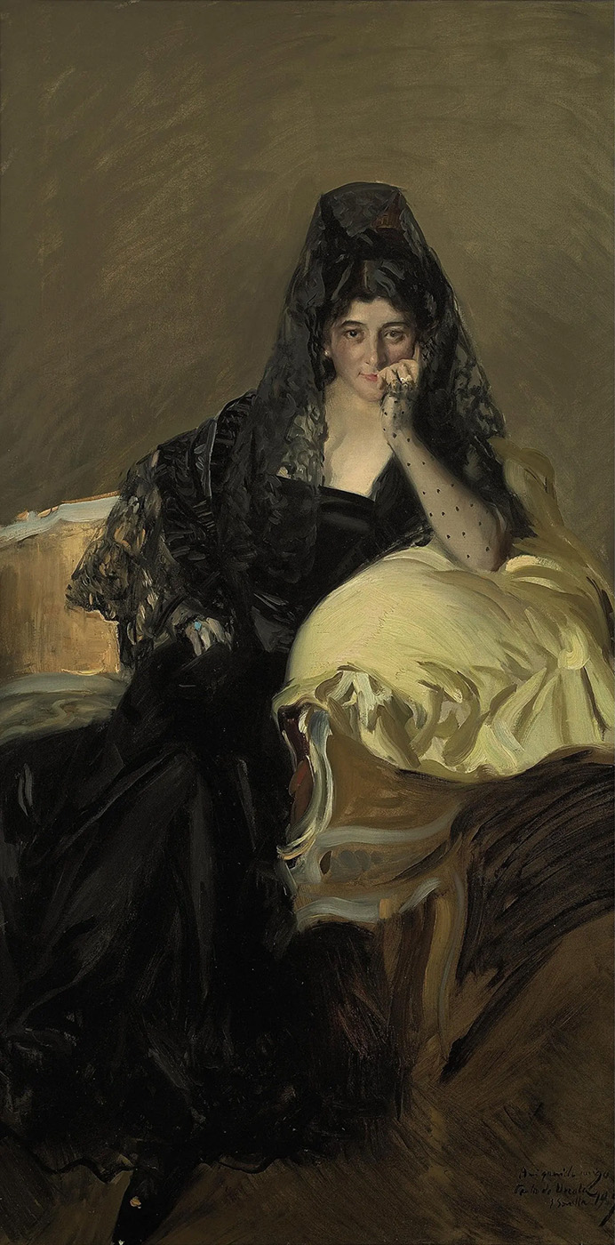 Joaquín Sorolla.Retrato de la señora Urcola con mantilla negra. 1909. Museo Sorolla.