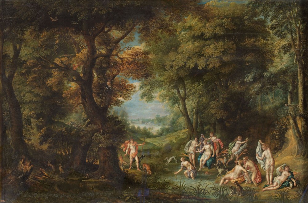 Hendrik de Clerck. Paisaje con Diana y Acteón. Hacia 1608. Museo Nacional del Prado. Madrid.