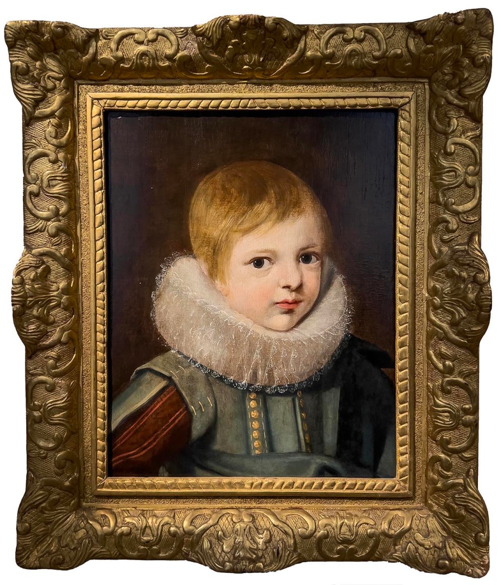 Escuela de Cornelis de Vos. Retrato de niño. Siglo XVII o copia del siglo XVIII. Château d´Azay-le-Ferron.