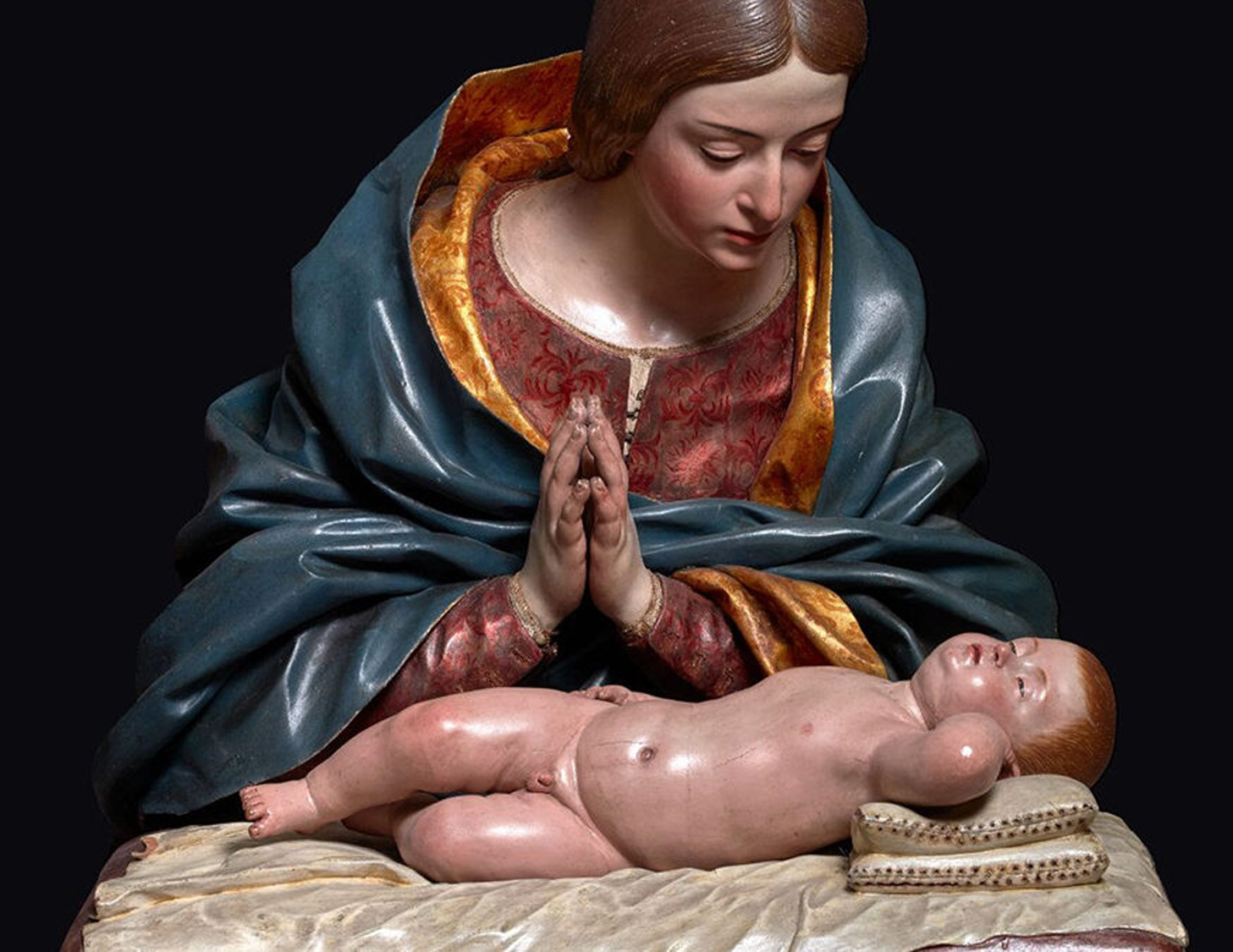 Pedro de Mena. Virgen con el Nino. Madera policromada. Coleccion Granados.