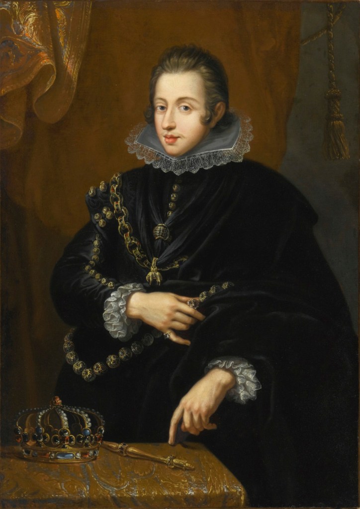 ESCUELA FLAMENCA, SIGLO XVII | RETRATO DEL REY FELIPE IV DE ESPAÑA, DE MEDIO CUERPO, VESTIDO CON TÚNICA NEGRA CON CUELLO DE GOLILLA Y DE PIE ANTE UNA MESA CON CORONA Y CETRO copia