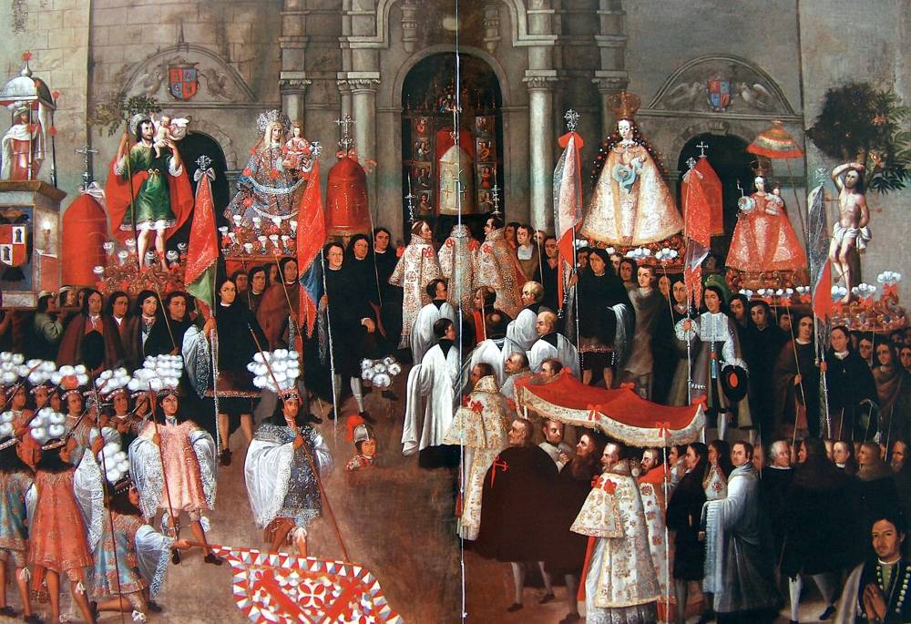 Basilio de Santa Cruz Pumacallao. Procesión del Corpus Christi en Cuzco. Hacia 1661-1700.