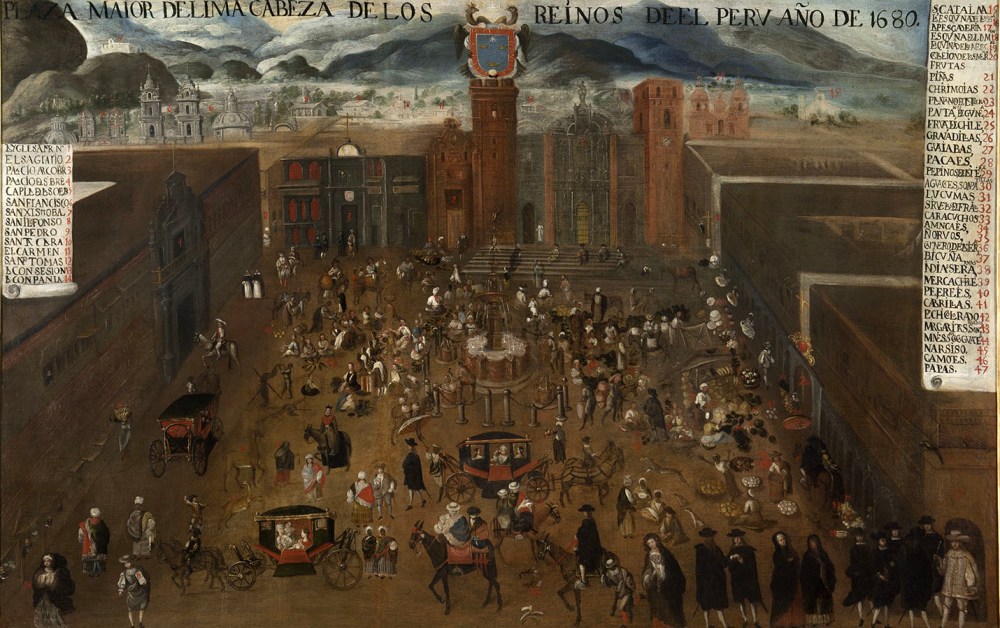 Anónimo. Plaza Mayor de Lima. 1680. Museo de América. Madrid.